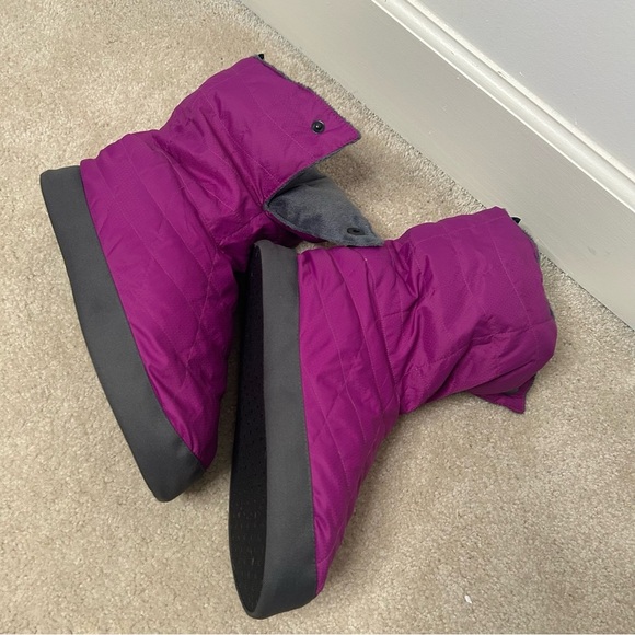 NEW REI Duck Down Pink Fleece Lined Camping Bootie Slipper Boot Women Size Large - Picture 4 of 8